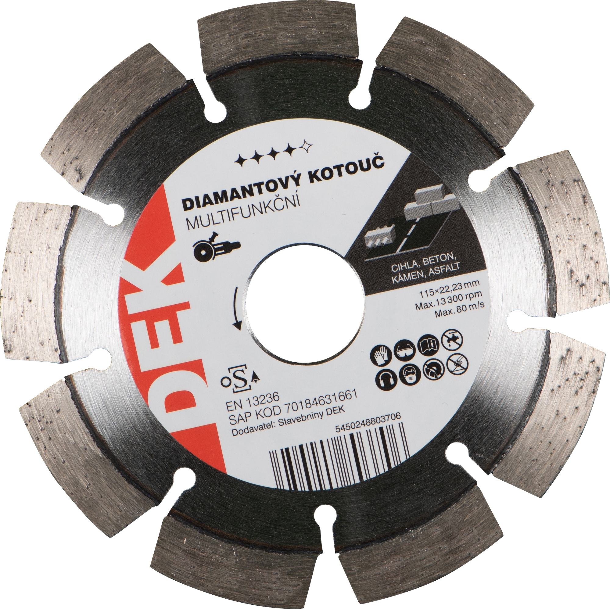 Kotouč řezný DIA DEK MULTIFUNKČNÍ 115×22,23 mm