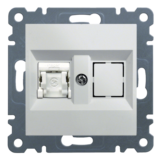 Zásuvka datová Hager lumina CAT6 1× RJ45 UTP nestíněná bílá lesk