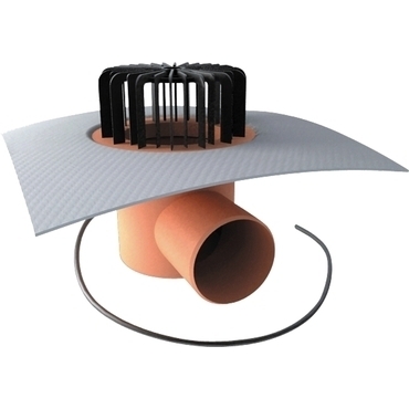 Vtok strešný vodorovný vyhrievaný TOPWET TWE 125 PVC V