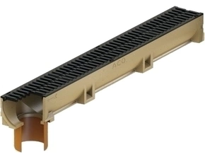 Žľab s odtokom a plastovým roštom ACO Euroline 1 m