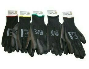 Čierne nylonové pracovné rukavice BUCK, veľkosť 9