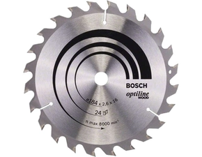 Kotúč pílový na drevo Bosch Standard for Optiline Wood 184×16×2,6 mm 24 zubov