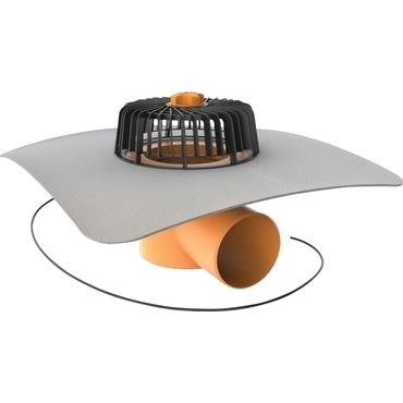 Vtok strešný vodorovný vyhrievaný TOPWET TWE 75 PVC V