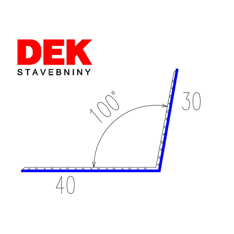 E-shop Lišta kútová vnútorná VIPLANYL PVC uhol 100° r.š. 70 mm 30×40 mm