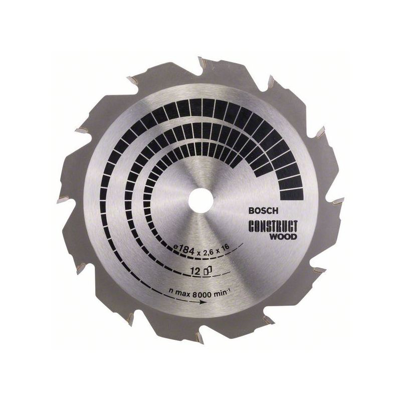 Kotúč pílový na drevo Bosch Standard for Construct Wood 184×16×2,6 mm 12 zubov