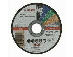 Rovný rezací kotúč Bosch Rapido Multi Construction, priemer 115 mm (25ks/obj)
