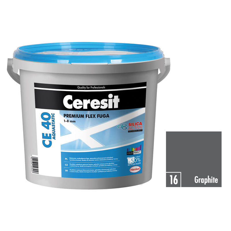 E-shop Hmota škárovacia Ceresit CE 40 Aquastatic 5 kg graphite