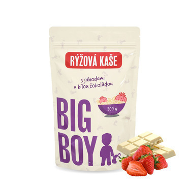 BIG BOY® Ryžová kaša s príchuťou jahôd v bielej čokoláde 300 g