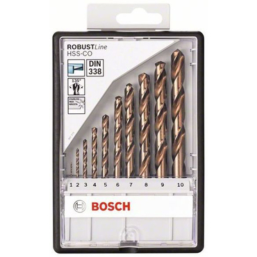 Sada vrtákov do kovu Bosch Robust Line HSS-Co 1–10 mm