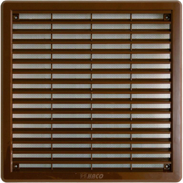 Mriežka vetracia s krytkou Haco VM K H 150×150 mm hnedá