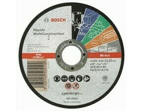 Rovný rezací kotúč Bosch Rapido Multi Construction, priemer 125 mm, hrúbka 1,6 mm (25ks/obj)