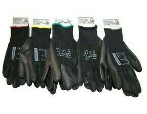 Čierne nylonové pracovné rukavice BUCK, veľkosť 11