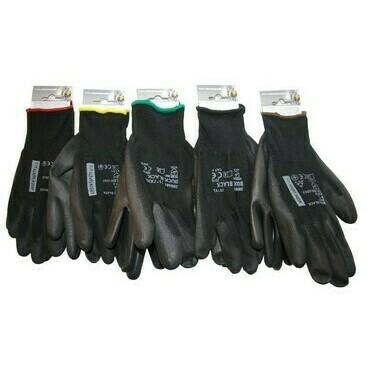 Čierne nylonové pracovné rukavice BUCK, veľkosť 11