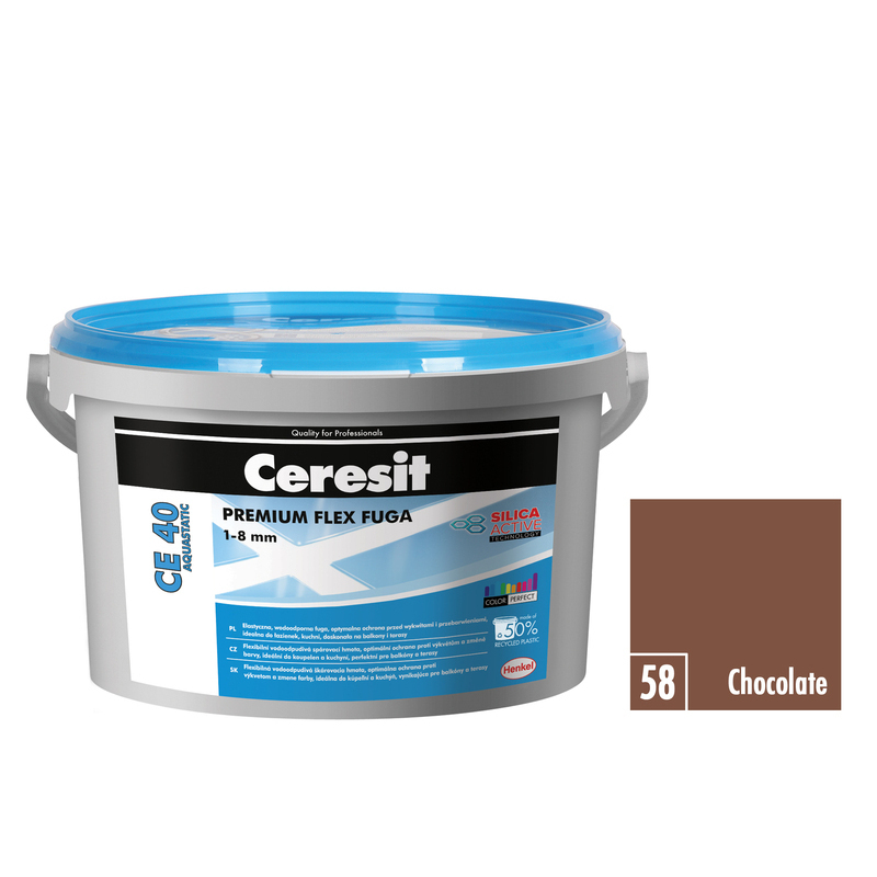 Hmota škárovacia Ceresit CE 40 Aquastatic 2 kg chocolate