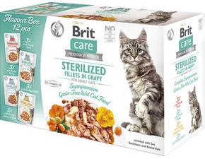 Brit Care Cat Flavour box Sterilized Fillet in Gravy, 12× 85 g