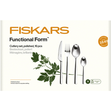 Súprava príborov Fiskars, lesklé prevedenie, 16 ks