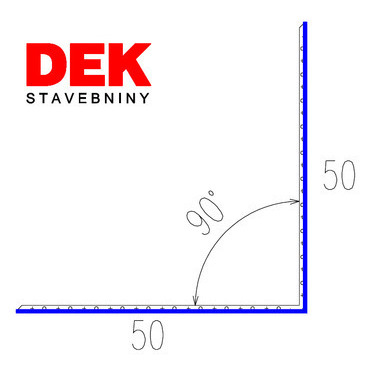 Lišta kútová vnútorná VIPLANYL PVC uhol 90° r.š. 100 mm 50×50 mm