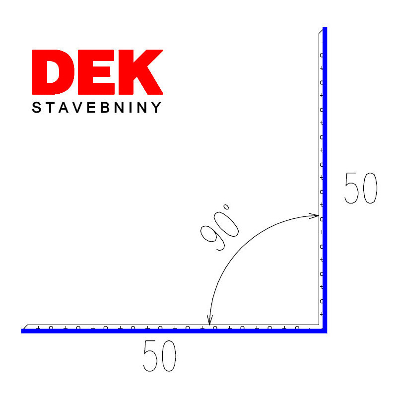 E-shop Lišta kútová vnútorná VIPLANYL PVC uhol 90° r.š. 100 mm 50×50 mm