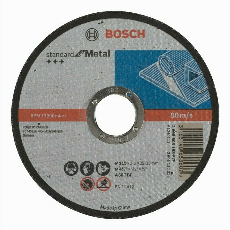 E-shop Rovný rezný kotúč na kov Bosch Standard for Metal, priemer 115 mm (25ks/obj)