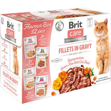 Brit Care Cat Flavour Box Fillet in Gravy, 4× 3pcs. (12× 85 g)