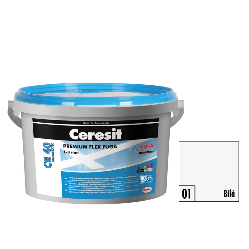 E-shop Hmota škárovacia Ceresit CE 40 Aquastatic 2 kg biela