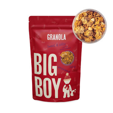 BIG BOY® Proteínová granola Sweet and Salty s príchuťou slaného karamelu 360 g