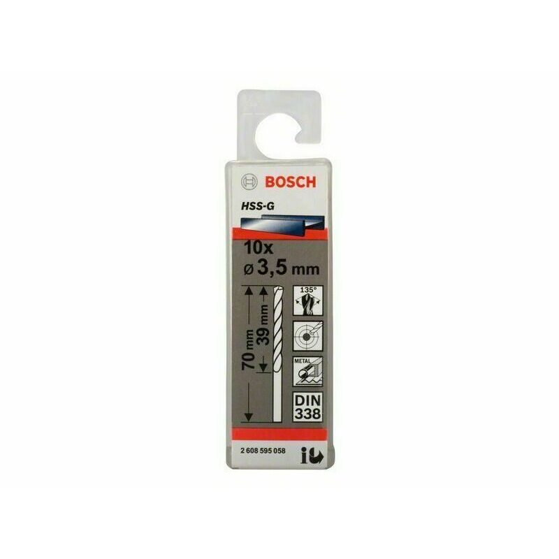 E-shop BOSCH Vrták do kovu HSS-G, 3,5x39x70mm 10ks 1bal/ob