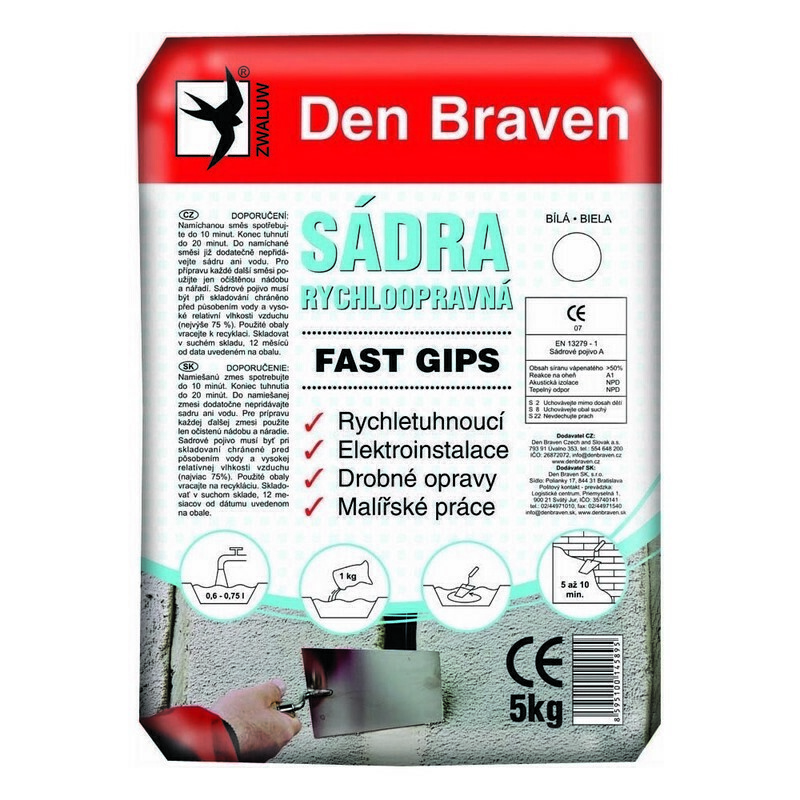 E-shop Sadra rýchlo opravná Den Braven Fast Gips 5 kg