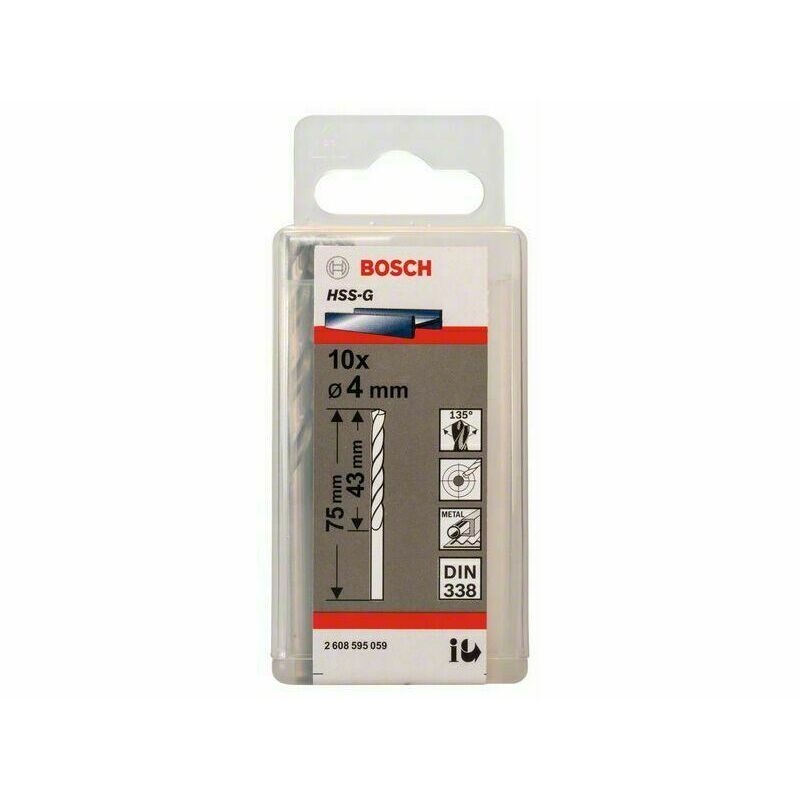E-shop Vrták do kovu BOSCH HSS-G St,4x43/75mm,10ks v balení