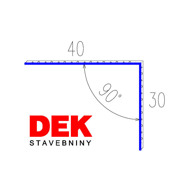 E-shop Lišta kútová vonkajšia VIPLANYL PVC uhol 90° r.š. 70 mm 30×40 mm