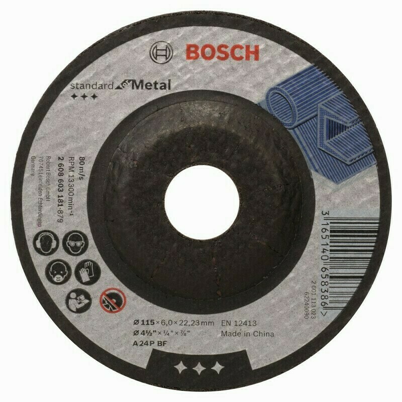 Obrusovací kotúč s prelisom na kov Bosch Standard for Metal, priemer 115 mm (10ks/obj)