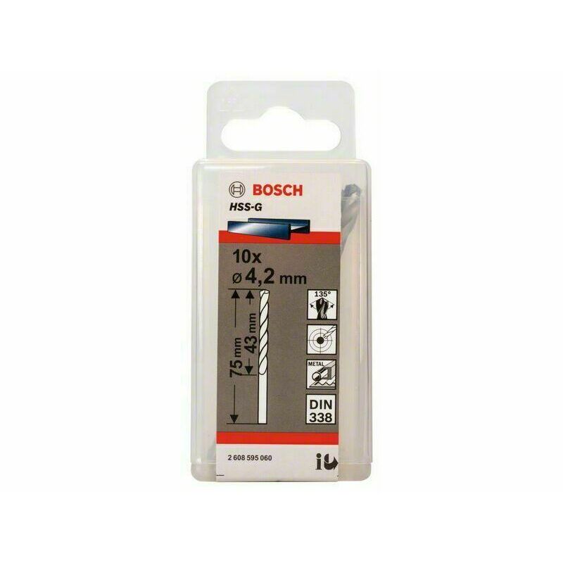 E-shop BOSCH Vrták do kovu HSS-G, 4,2x43x75mm 10ks 1bal/ob