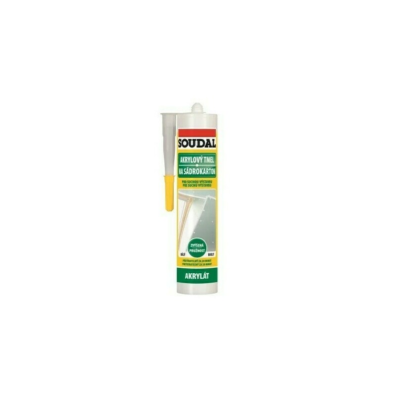 E-shop Tmel akrylátový Soudal na sadrokartón 280 ml biely