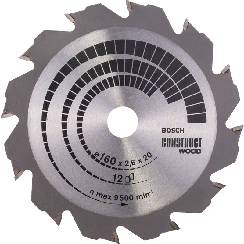 Kotúč pílový na drevo Bosch Standard for Construct Wood 160×20/16×2,6 mm 12 zubov