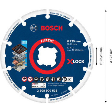 Kotúč DIA Bosch Expert Metal X-LOCK 125×22,23 mm