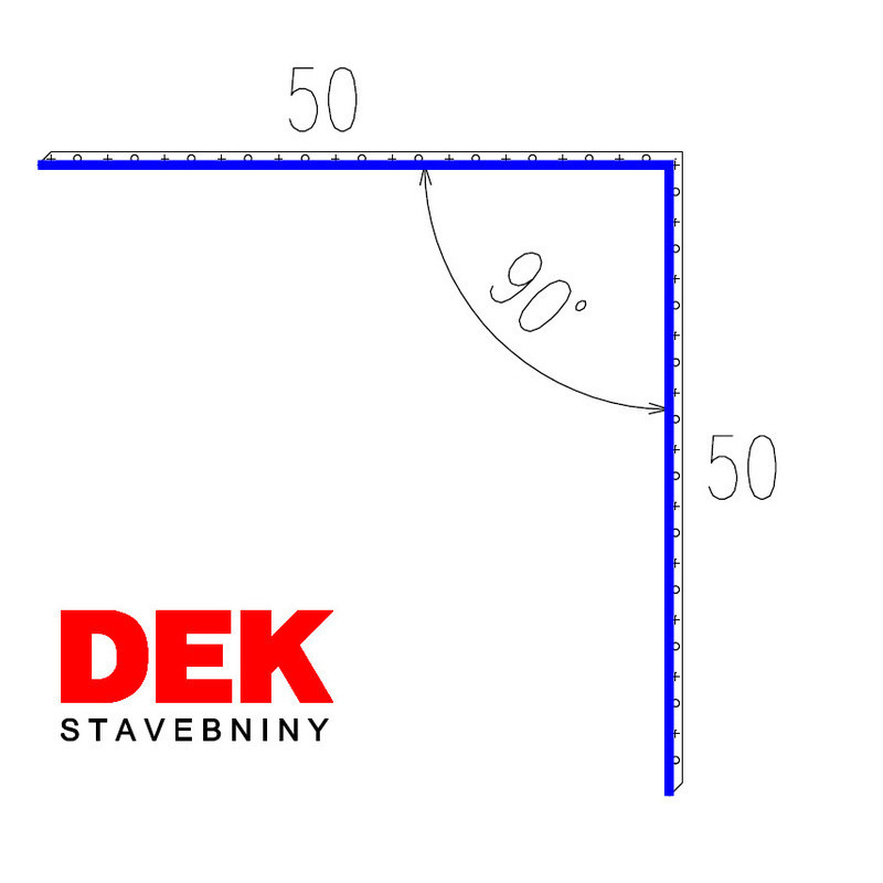 E-shop Lišta kútová vonkajšia VIPLANYL PVC uhol 90° r.š. 100 mm 50×50 mm