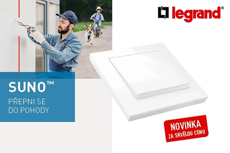 SUNO, nová řada vypínačů a zásuvek Legrand