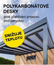 Polykarbonátové desky proti přehřívání prostoru pod pergolou