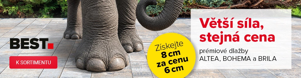 BEST Dlažby - 8 cm za cenu 6 cm