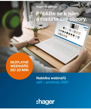 Hager webináře, září - prosinec 2021