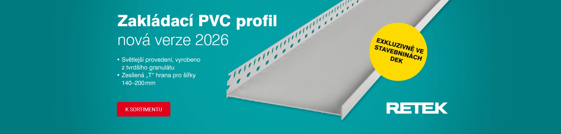 Zakládací PVC profil Retek