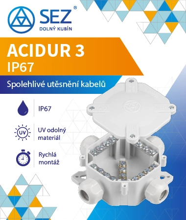 ACIDUR 3 IP67 s lamelovými vývodkami – instalační krabice pro náročnější prostředí