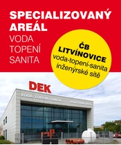 Den Stavebnin DEK: Specializovaný areál pro vodu, topení a sanitu v Litvínovicích