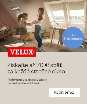 Až 70 € späť za každé strešné okno VELUX