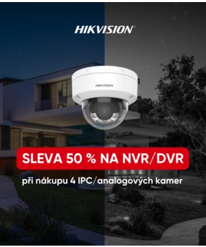 HIKVISION | 4 libovolné kamery + 50% sleva na NVR/DVR