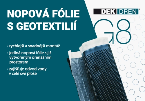 Nopová fólie s geotextilií DEKDREN G8
