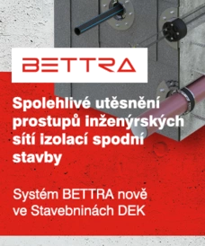Spolehlivé utěsnění prostupů hydroizolací spodní stavby systémem BETTRA