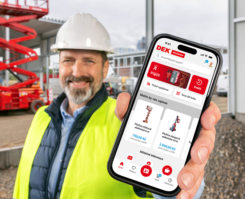 DEK Půjčovna ve vaší kapse díky aplikaci DEK CZ