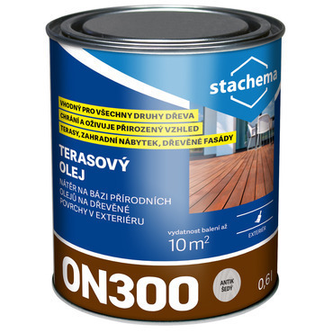 ON300 Terasový olej antik šedý 0,6 l