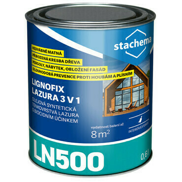 LN500 Lignofix LAZURA 3 v 1 pínia 0,6 l